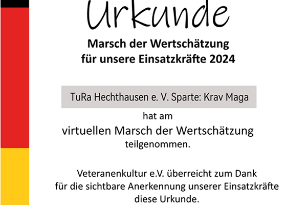 Urkunde zur Wertschätzung