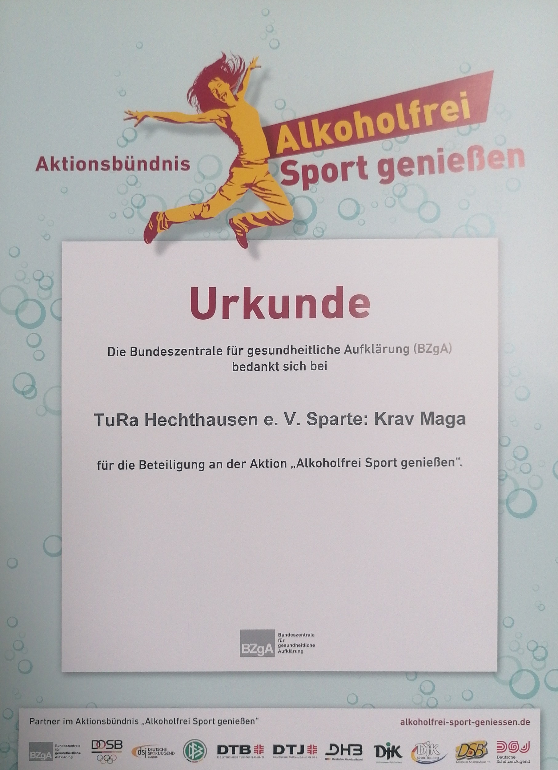 Aktionsbündnis Urkunde Krav Maga